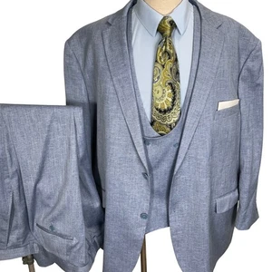 Bocaccio Uomo 3 Piece Suit Men 60R 52W Light Blue Rayon Stretch Summer Classic - Picture 1 of 19