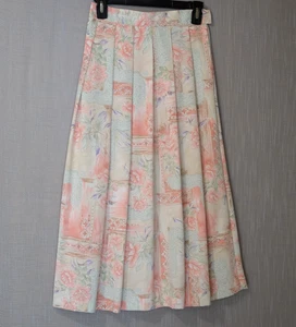 ¡Nuevo sin etiquetas! Falda midi sedosa Koret rosa floral plisada 100 % poliéster para mujer 8 #A1-22 - Imagen 1 de 7