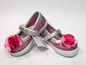 Kleinkind Mädchen Barbie Silber/Rosa Turnschuhe-Größe 5 Neu ohne Karton - Bild 1 von 8