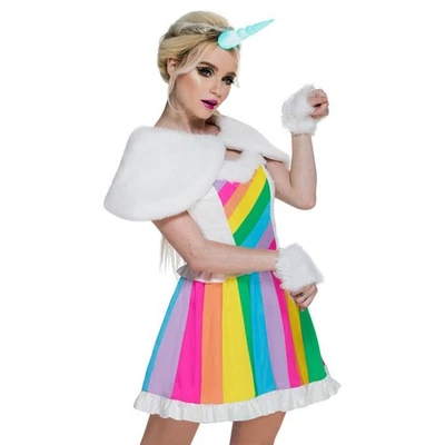 Melonhopper Rainbow Rider Unicorn Costume, Rainbow Pride,M - Image 1 of 3