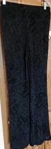Pantalone donna shein taglia media nero velluto pizzo trasparente stampa drago nuovo in borsa - Foto 1 di 6