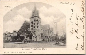 1904 ELIZABETH, New Jersey Postcard GREYSTONE PRESBYTERIAN CHURCH / Street View - Picture 1 of 2