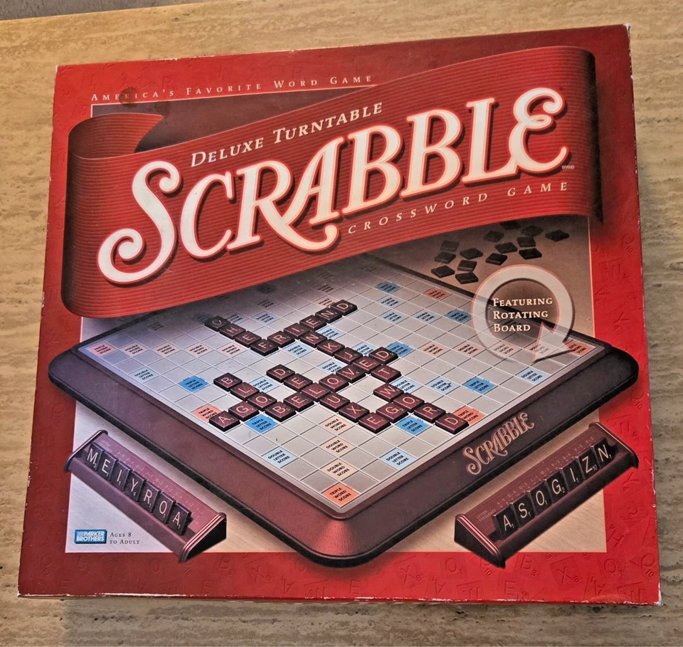 Scrabble Deluxe Turntable Crossword Game Hasbro 2001 *COMPLETE* - Image 1 of 4