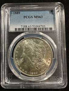 1889 $1 Morgan Silver Dollar PCGS MS63 - Picture 1 of 2