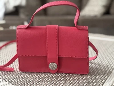 Kendall and Kylie Barbie Pink Crossbody Bag Faux Leather Silver Hardware - Image 1 of 4