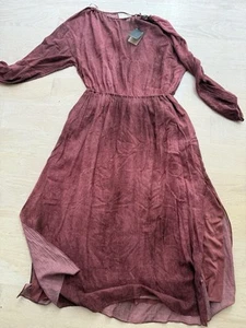 Maxi Vestido Massimo Dutti Mujer Rosa Rojo Grande 6617/717 Nuevo con Etiquetas - Imagen 1 de 3