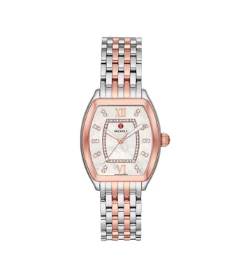 NEW MICHELE RELEVE MOP DIAMOND DIAL ROSE GOLD TWO TONE WATCH MWW19B000006 - Image 1 of 4