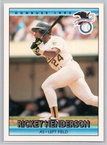 1992 DONRUSS #30 RICKEY HENDERSON  OAKLAND ATHLETICS