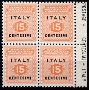 REGNO 1943 - Governo alleato, per la Sicilia (15 cent.) - QUARTINA (MNH**) - Picture 1 of 1