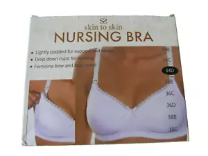 Aldi Skin to Skin weißer drahtloser Dropdown-Tasse Pflege-BH UK 34D - Bild 1 von 4