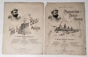 1893 John Philip Sousa Manhattan Beach March and The Liberty Bell Sheet Music - Picture 1 of 6