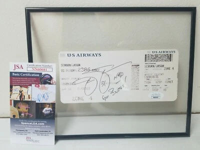 Jason Seahorn SIGNED Airline Boarding Pass Ticket Autograph AUTO JSA COA🏈✈️ - Image 1 of 3