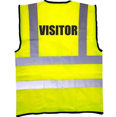 SUPERSOUCH VISITOR Printed HI VIS HIGH VIZ SAFETY VEST WAISTCOAT New Size Reflective