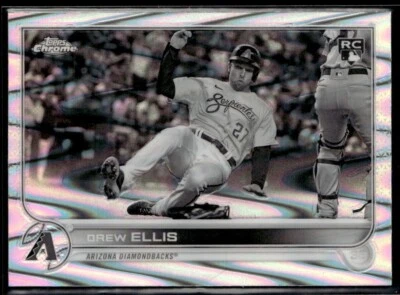2022 Topps Chrome Sonic Black White Ray Wave Refractor Drew Ellis Rookie Arizona - Image 1 of 2