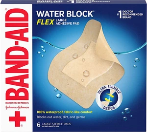 (2PK) Almohadillas adhesivas grandes de bloque de agua flexible de curita, 6 unidades 381371190621VL - Imagen 1 de 2