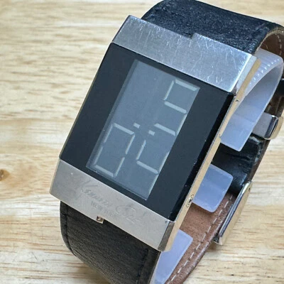 Kenneth Cole Reloj Digital Cuarzo KC1296 Hombre Negro Reverso LCD Fecha Batería Nueva Foto 1 de 4