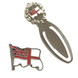 White Ensign Royal Navy Badge & Royal Navy White Ensign Military Bookmark-M019 - Picture 1 of 3