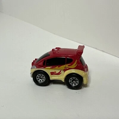 Small Hasbro Micro Machine Mini SUV in Red with Yellow Flames - Image 1 of 4