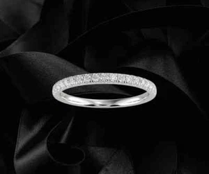 0.50 Ct Round Cut VVS2/E Lab Grown Diamond Wedding Band 14K White Gold - Picture 1 of 5
