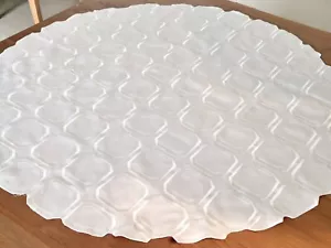 ROUND 85cm Embroidered Modern White Geometric Small T/Cloth - Foto 1 di 1