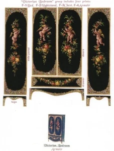 Mini decoupage de Natasha Beshenkovsky escala 1:12 - Armario de dormitorio victoriano - Imagen 1 de 12