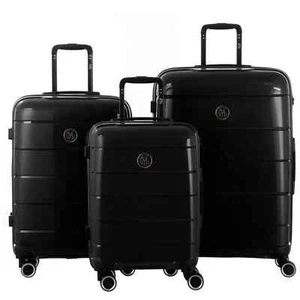 Valigia da viaggio nera valigia set trolley set valigia con ruote set da 3 Black - GYL - Foto 1 di 6