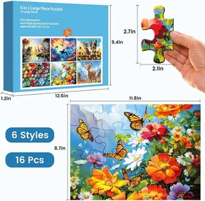 6 Packs 16 Large Piece Puzzle for Seniors Dementia Alzheimer's Products Activiti - Picture 1 of 7