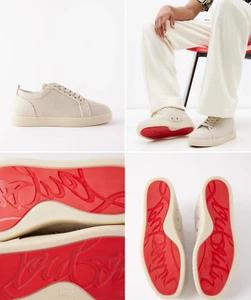 Christian Louboutin Louis Satin Trainers Sneakers Shoes 46 - Picture 1 of 24