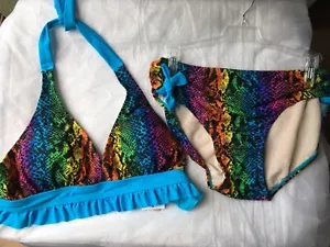 Girls Plus Size L & XL~2 Pc. Bathing Suit~Multi-Colored~UV Protection 50~NWT - Picture 1 of 4