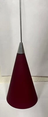 TECH LIGHTING 700FJCONRS CONE RED GLASS WITH SATIN NICKEL PENDANT ASSEMBLY - Image 1 of 4