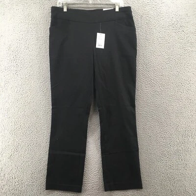 Croft & Barrow Bootcut Leg Pants Womens 12 (Actual 34X29) Black Mid Rise Zip NEW - Image 1 of 4