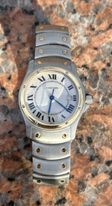 Cartier Santos Ronde 1551 Two-Tone Gold Steel Quartz 30mm Unisex Watch - Picture 1 of 11