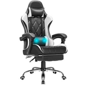 Schreibtischstuhl Bürostuhl Gamingstuhl S-Racer Chefsessel mit Fußstütze - Bild 1 von 2