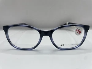 ARMANI EXCHANGE AX3005 8206 BLU SHN EYEGLASS FRAMES 52-17-145 NWT - Picture 1 of 6