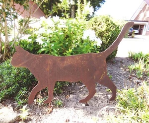 Edelrost Katze laufend 52x38 cm Gartenstecker - Bild 1 von 1