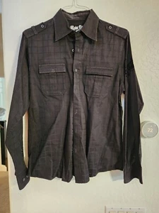 Raw State Mens Medium Button Down Shirt Cross Wings - Picture 1 of 2