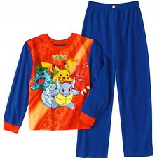 Pokemon 6 7 8 10 12 S M L Boy 2 Piece Sleepwear Pajamas Flannel New