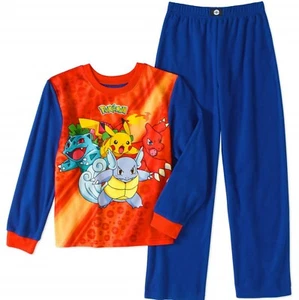 Pokemon 6 7 8 10 12 S M L Boy 2 Piece Sleepwear Pajamas Flannel New - Picture 1 of 1