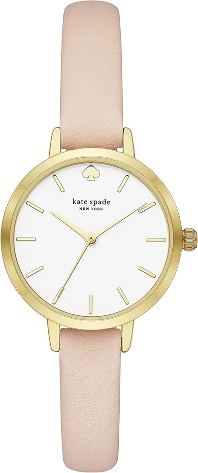 Kate Spade Ladies Metro Wrist Watch Slim Rose Leather Strap KSW9003