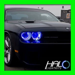 2008-2014 DODGE CHALLENGER BLUE PLASMA HALO HEADLIGHT RINGS KIT by ORACLE - Picture 1 of 4