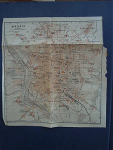 Plan Ancien Ville De Madrid Espagne Mapa Map 1908 - Picture 1 of 2