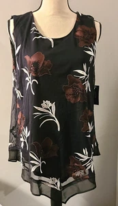 DAMEN ALFANI ÄRMELLOSES TOP ELEGANT BESTICKT BEERE SCHIMMER LARGE NEU - Bild 1 von 8