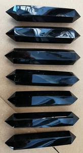 336g 7 piezas VARITA DE CRISTAL PULIDO DE OBSIDIANA NATURAL PUNTO CURACIÓN 1 - Imagen 1 de 8