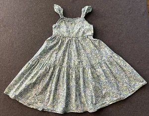 Crewcuts Girls Ruffle Trim Tiered Dress Paisley Size 6 Spring 2023 100% Cotton - Picture 1 of 16