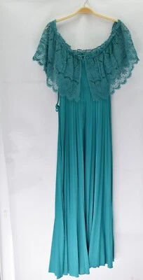 Vestido Vintage Junior Talla 3/4 Verde Ployester Sin Mangas Foto 1 de 4