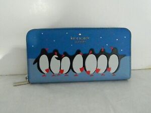 NWT KATE SPADE NEW YORK Arctic Friends Penguin Large Continental Wallet K4767