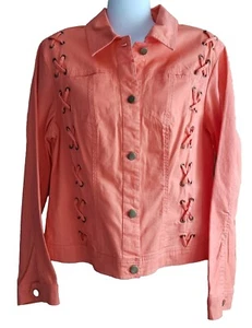 AMX Damen Übergangsjacke koralle orange mit "X" Ösendetail Größe L - Bild 1 von 11