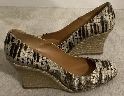 LANVIN змея печать кожи балерина на танкетке Espadrille насосы каблуки 39EU/8US $650 - Изображение 1 из 4