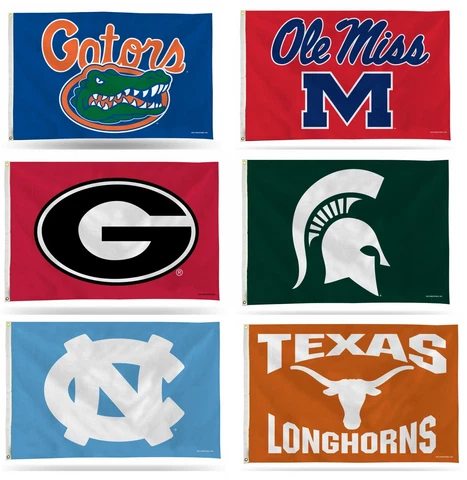 College Banner Flag - NCAA  Outdoor Flag Single Sided - 3' x 5' - PICK YOUR TEAM Cover