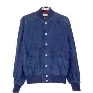 Brooks Brothers Blue suede stadium Jacket S blue - Picture 1 of 10